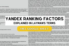 Yandex Search Ranking Factors Explained (For SEOs and Non-SEOs)